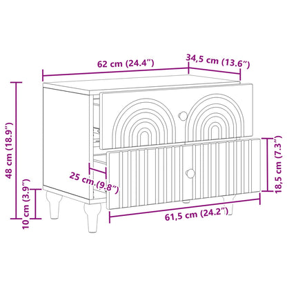 Nattbordskap Gammelt tre 62 x 34,5 x 48 cm Konstruert tre