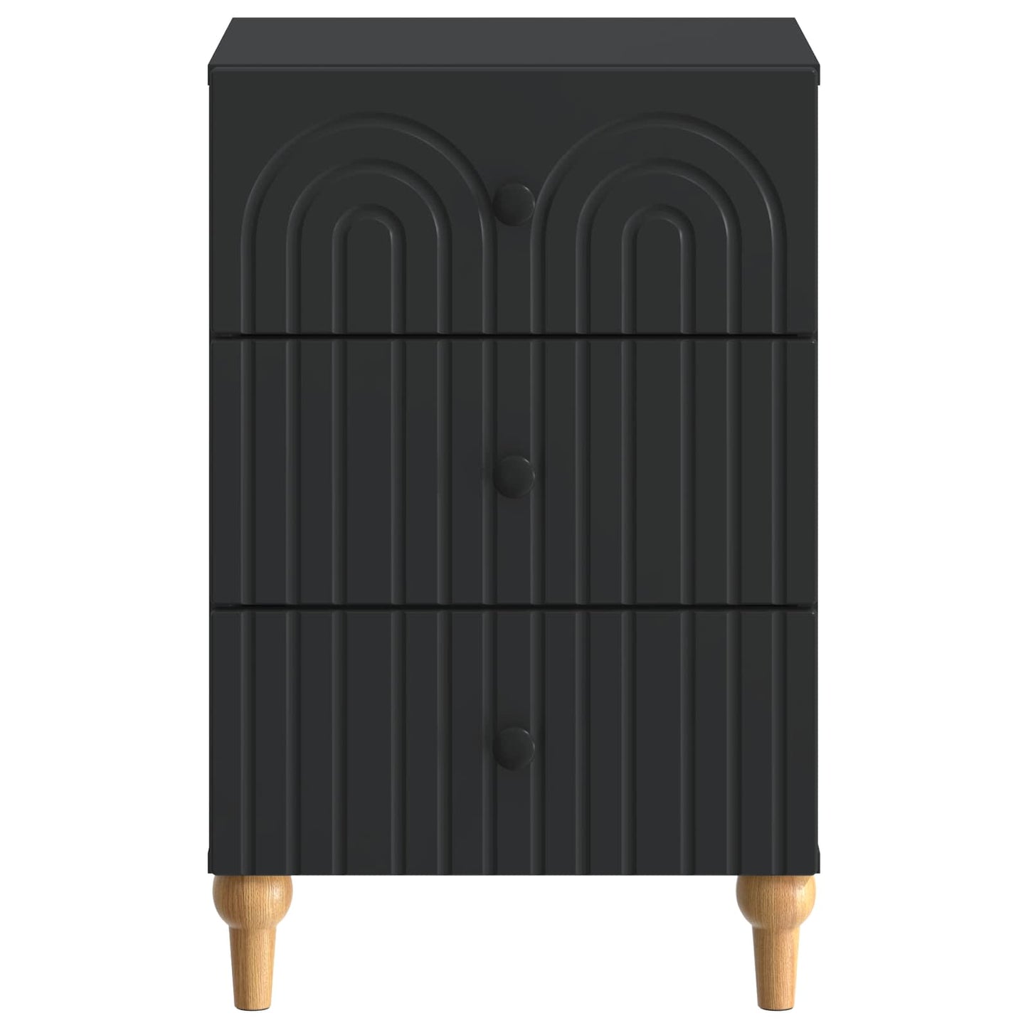 Nattbordskap med skuff Svart 43x 41 x 66,5 cm Konstruert tre