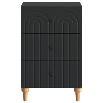 Nattbordskap med skuff Svart 43x 41 x 66,5 cm Konstruert tre