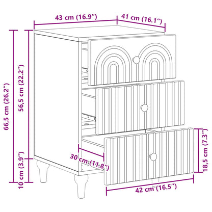 Nattbordskap Betonggrå 43x 41 x 66,5 cm Konstruert tre