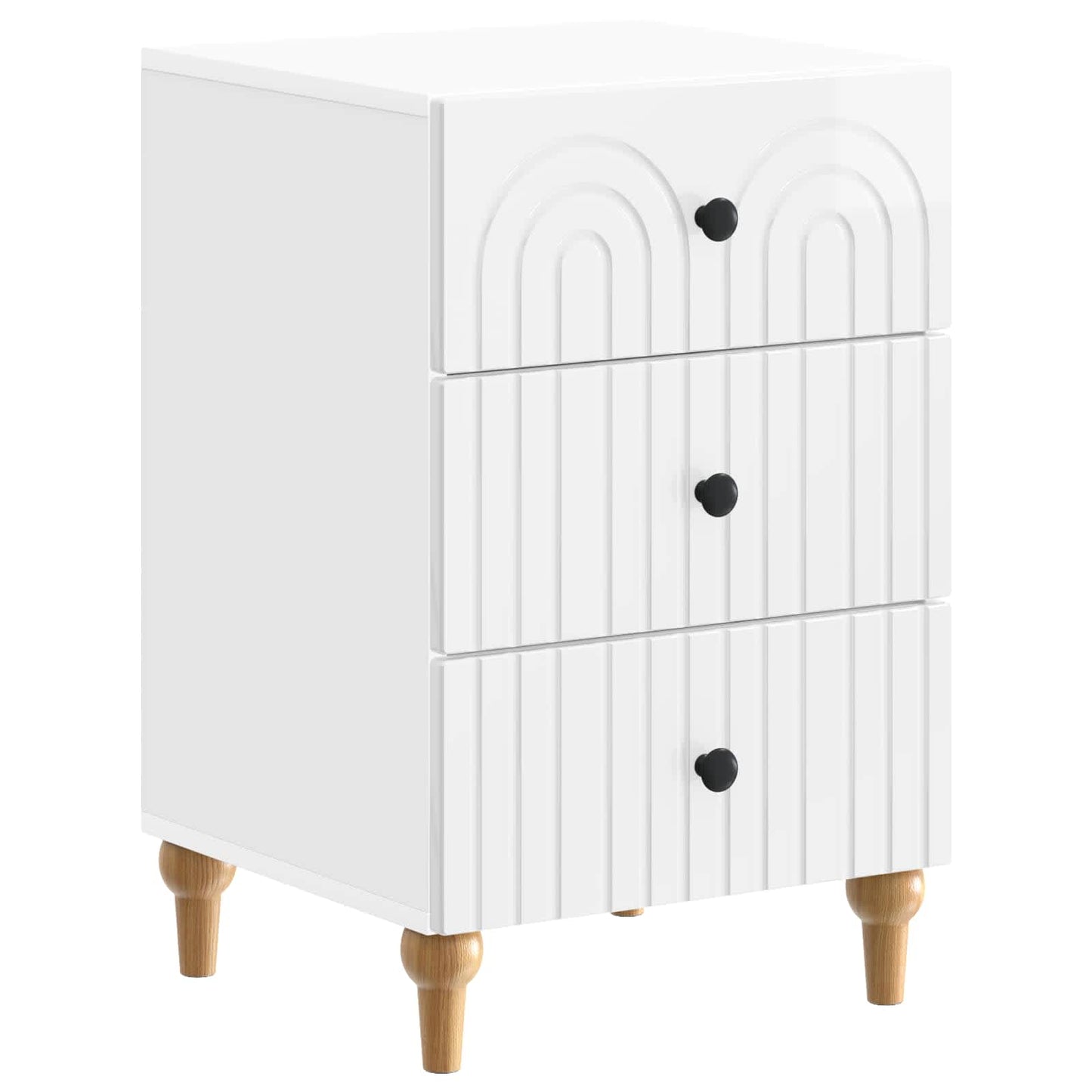 Nattbordskap Høgglans hvit 43x 41 x 66,5 cm Konstruert tre