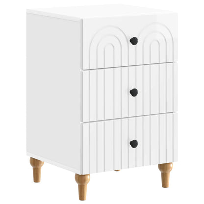 Nattbordskap Høgglans hvit 43x 41 x 66,5 cm Konstruert tre