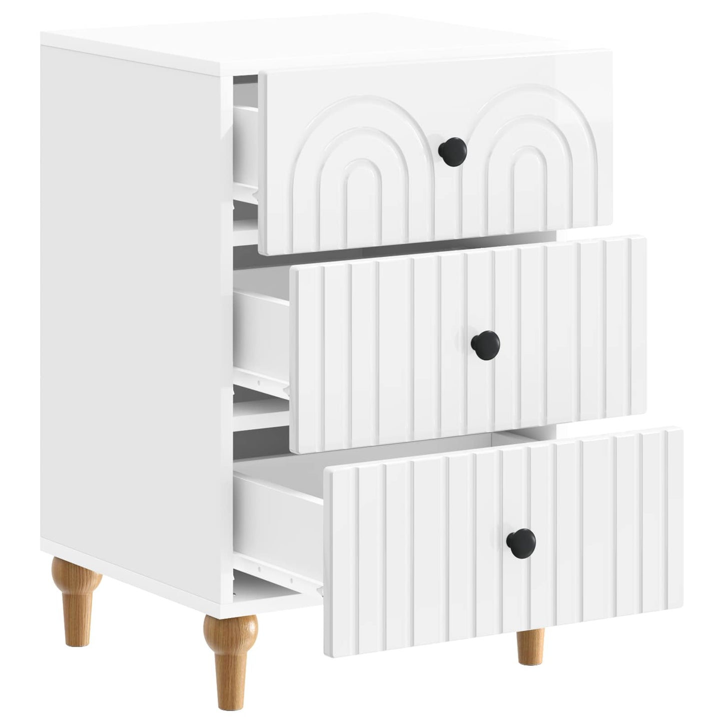 Nattbordskap Høgglans hvit 43x 41 x 66,5 cm Konstruert tre