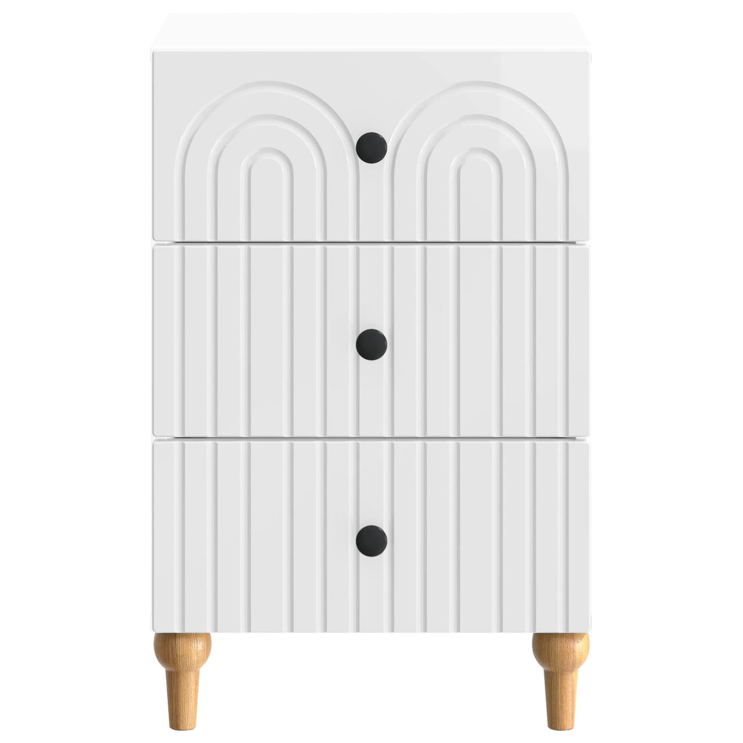 Nattbordskap Høgglans hvit 43x 41 x 66,5 cm Konstruert tre