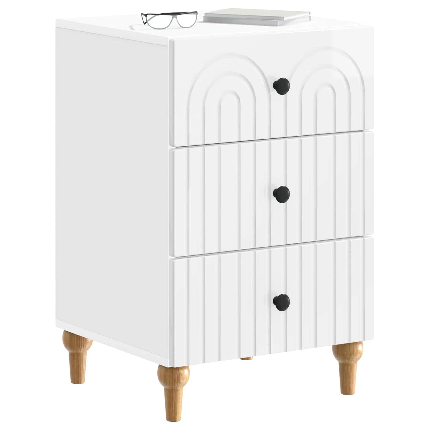 Nattbordskap Høgglans hvit 43x 41 x 66,5 cm Konstruert tre