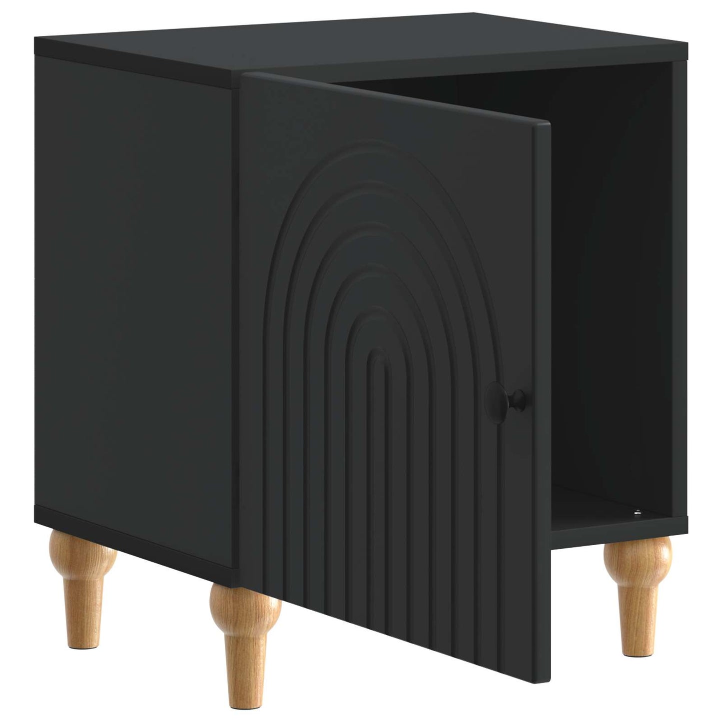 Nattbordskap Svart 43 x 34,5 x 50 cm Konstruert tre