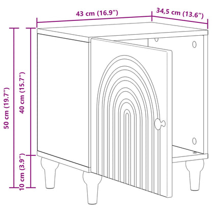 Nattbordskap Svart 43 x 34,5 x 50 cm Konstruert tre