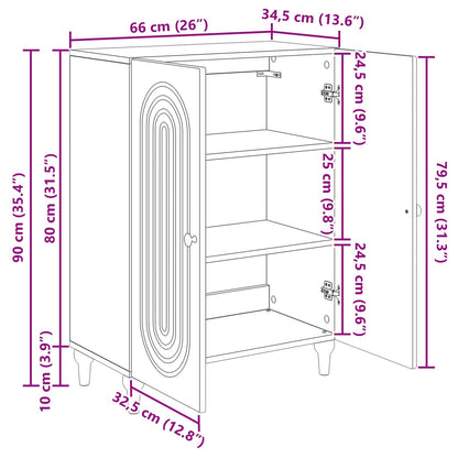 Serviesskap Svart 66 x 34,5 x 90 cm Konstruert tre