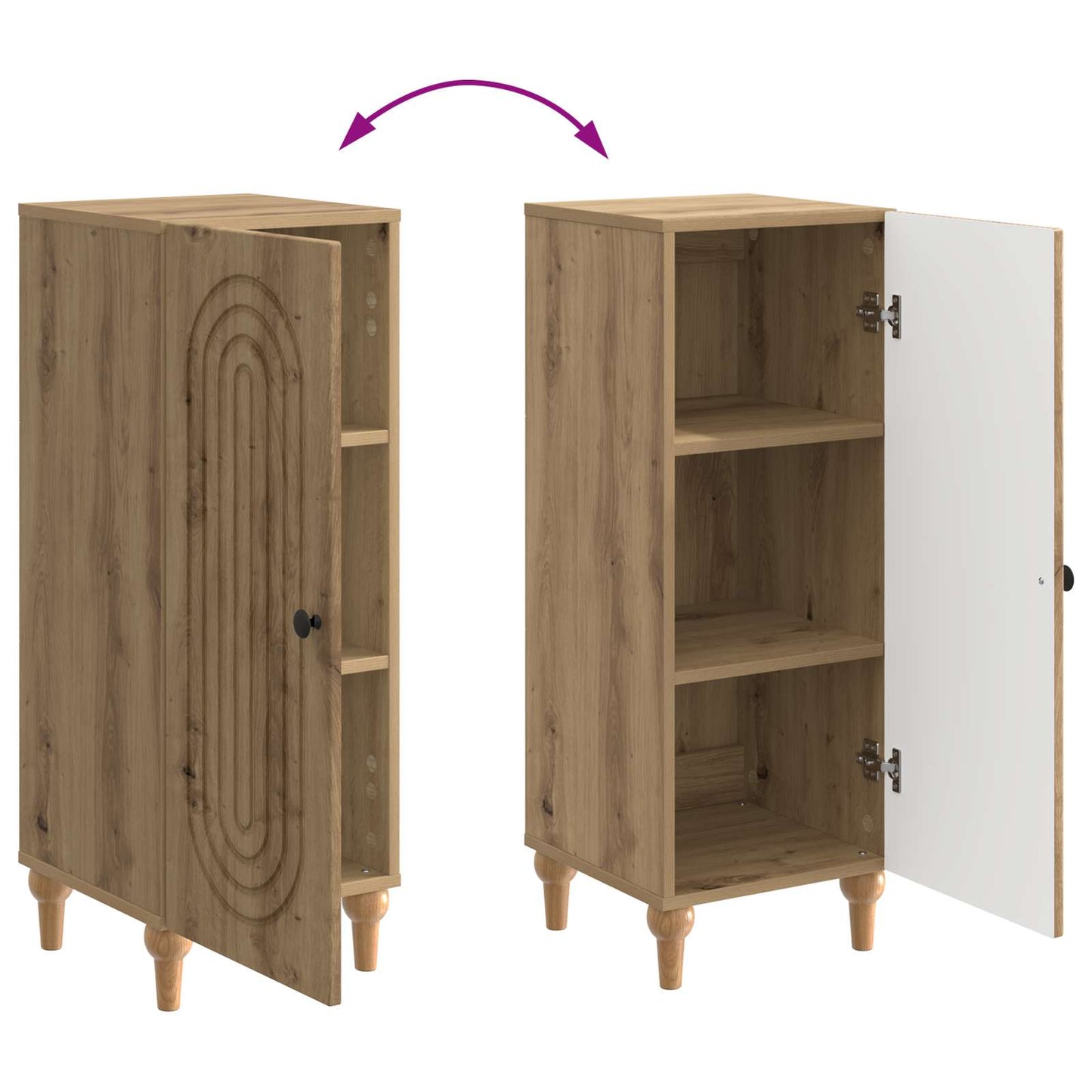 Serviesskap Artisan eik 33 x 34,5 x 90 cm Konstruert tre