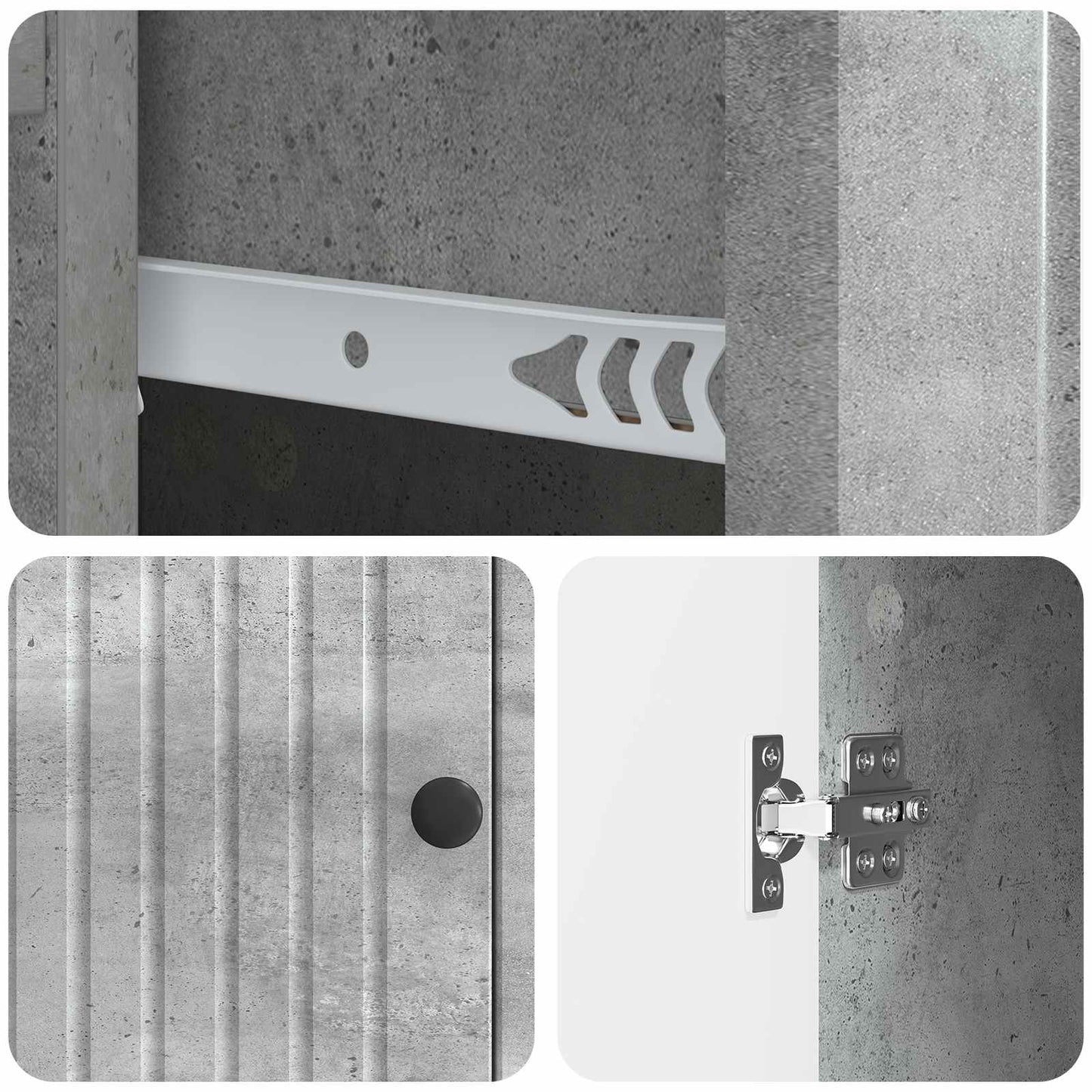 Serviesskap Betonggrå 66 x 34,5 x 90 cm Konstruert tre