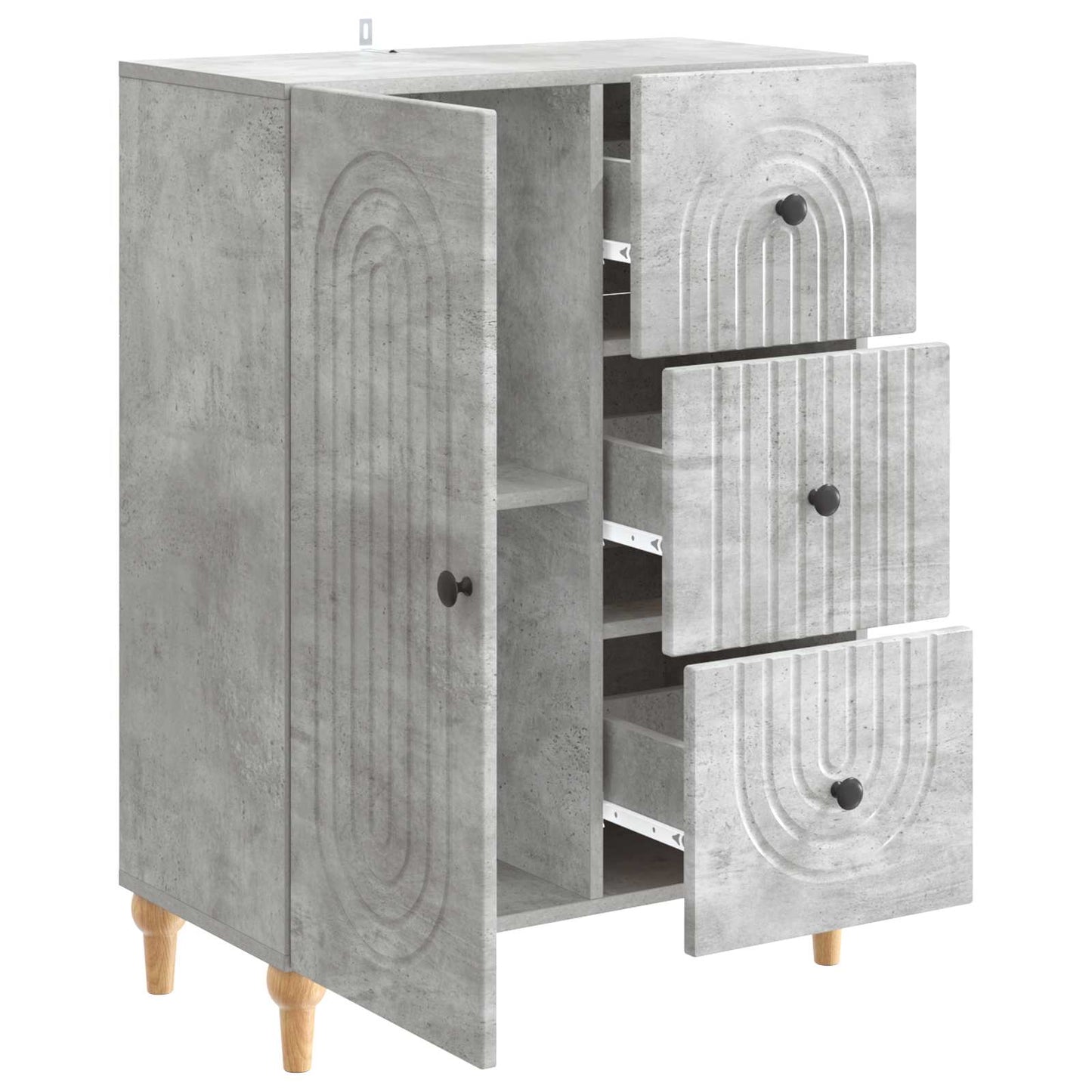 Serviesskap Betonggrå 66 x 34,5 x 90 cm Konstruert tre
