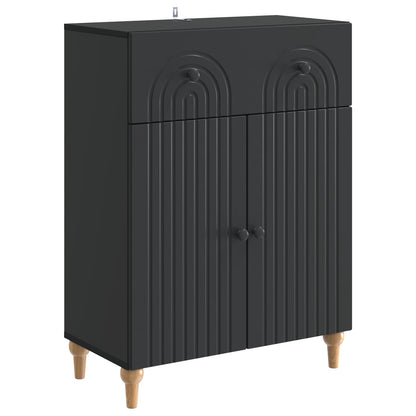 Serviesskap med skuff Svart 66 x 34,5 x 90 cm Konstruert tre
