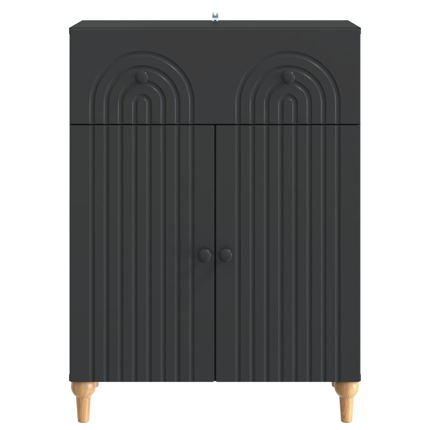Serviesskap med skuff Svart 66 x 34,5 x 90 cm Konstruert tre