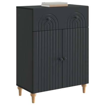 Serviesskap med skuff Svart 66 x 34,5 x 90 cm Konstruert tre