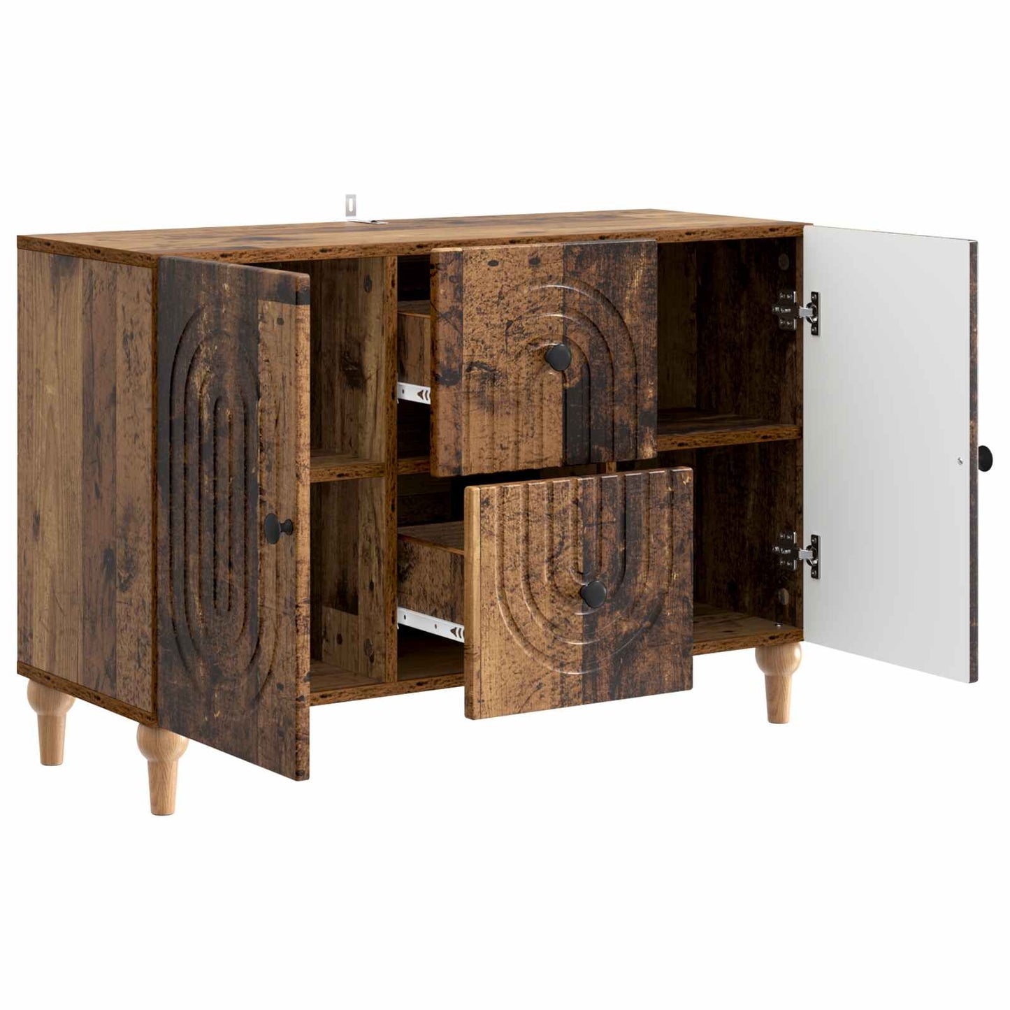 TV-skap med skuff Gammelt tre 89 x 34,5 x 60 cm Konstruert tre
