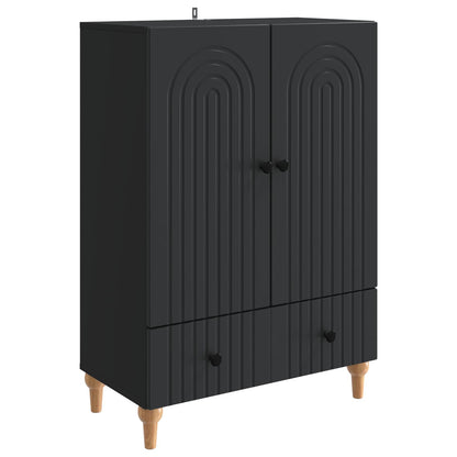 Serviesskap med skuff Svart 66 x 34,5 x 95 cm Konstruert tre