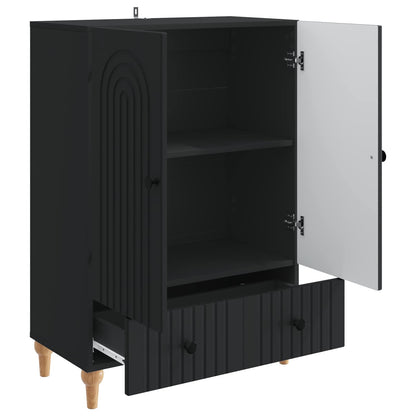 Serviesskap med skuff Svart 66 x 34,5 x 95 cm Konstruert tre