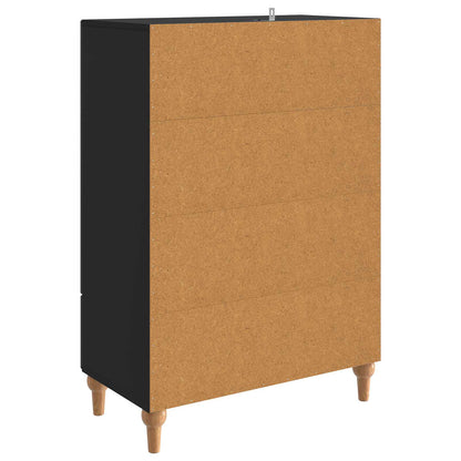 Serviesskap med skuff Svart 66 x 34,5 x 95 cm Konstruert tre