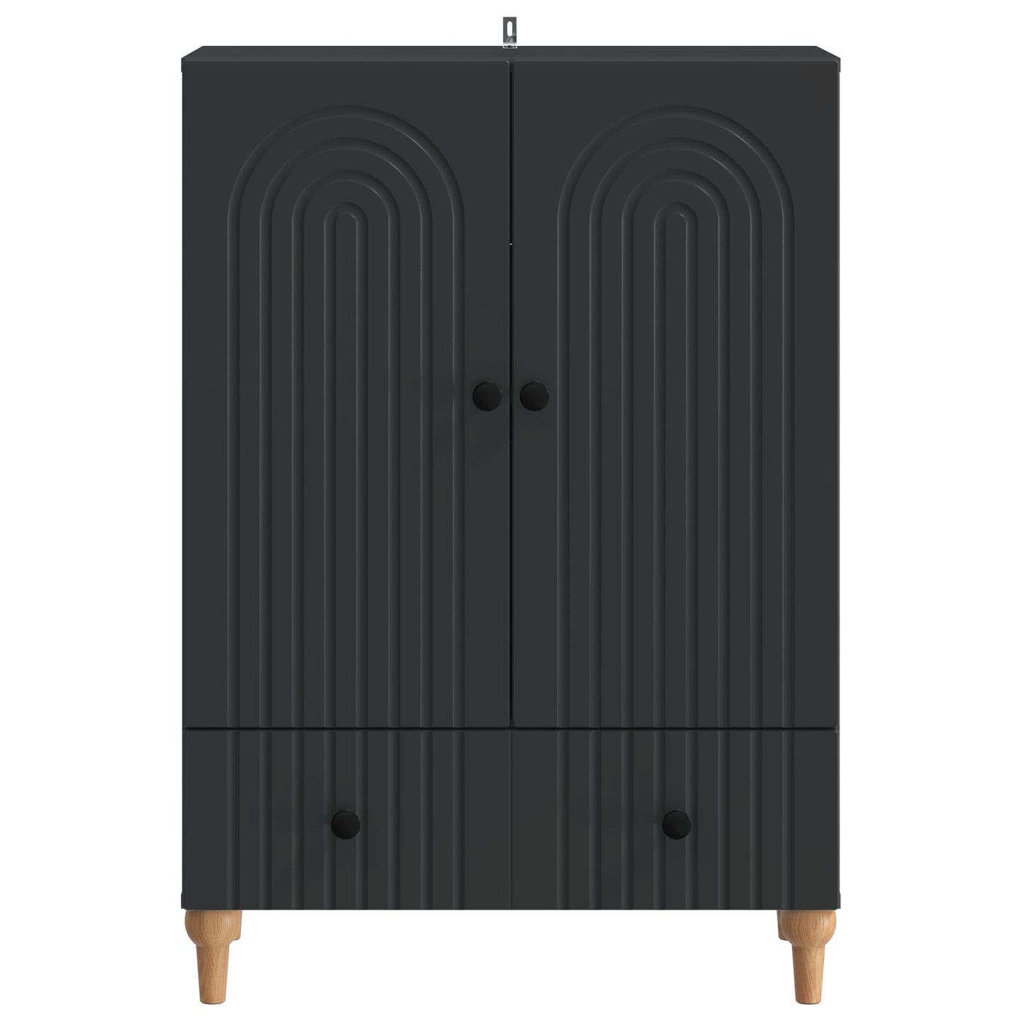 Serviesskap med skuff Svart 66 x 34,5 x 95 cm Konstruert tre