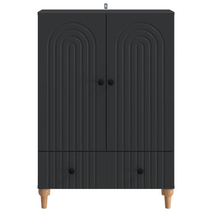 Serviesskap med skuff Svart 66 x 34,5 x 95 cm Konstruert tre
