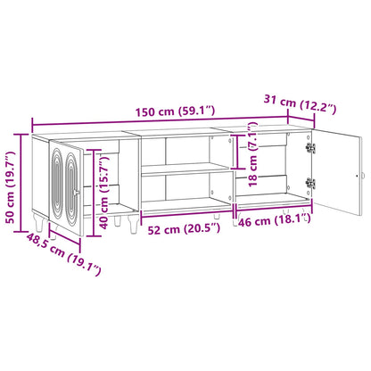 TV-skap Gammelt tre 150 x 31 x 50 cm Konstruert tre