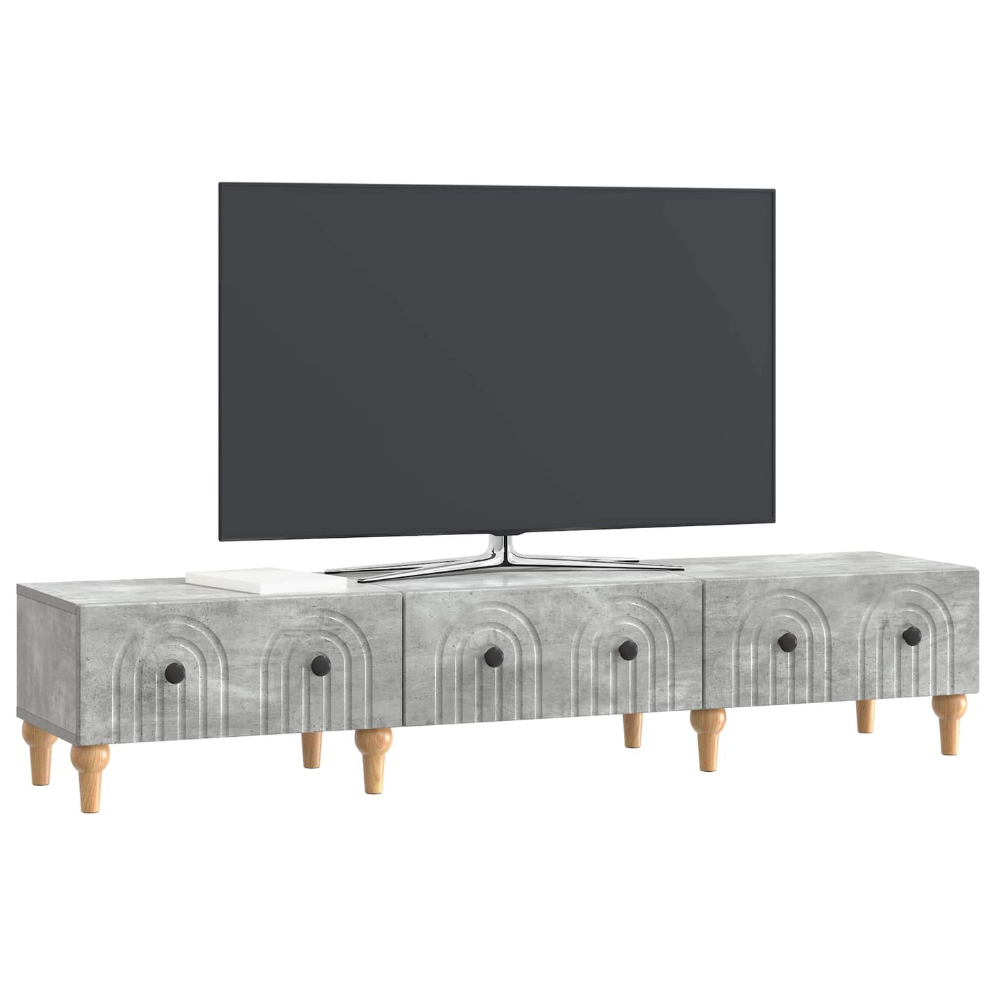 TV-skap med skuff Betonggrå 147 x 34,5 x 30 cm Konstruert tre