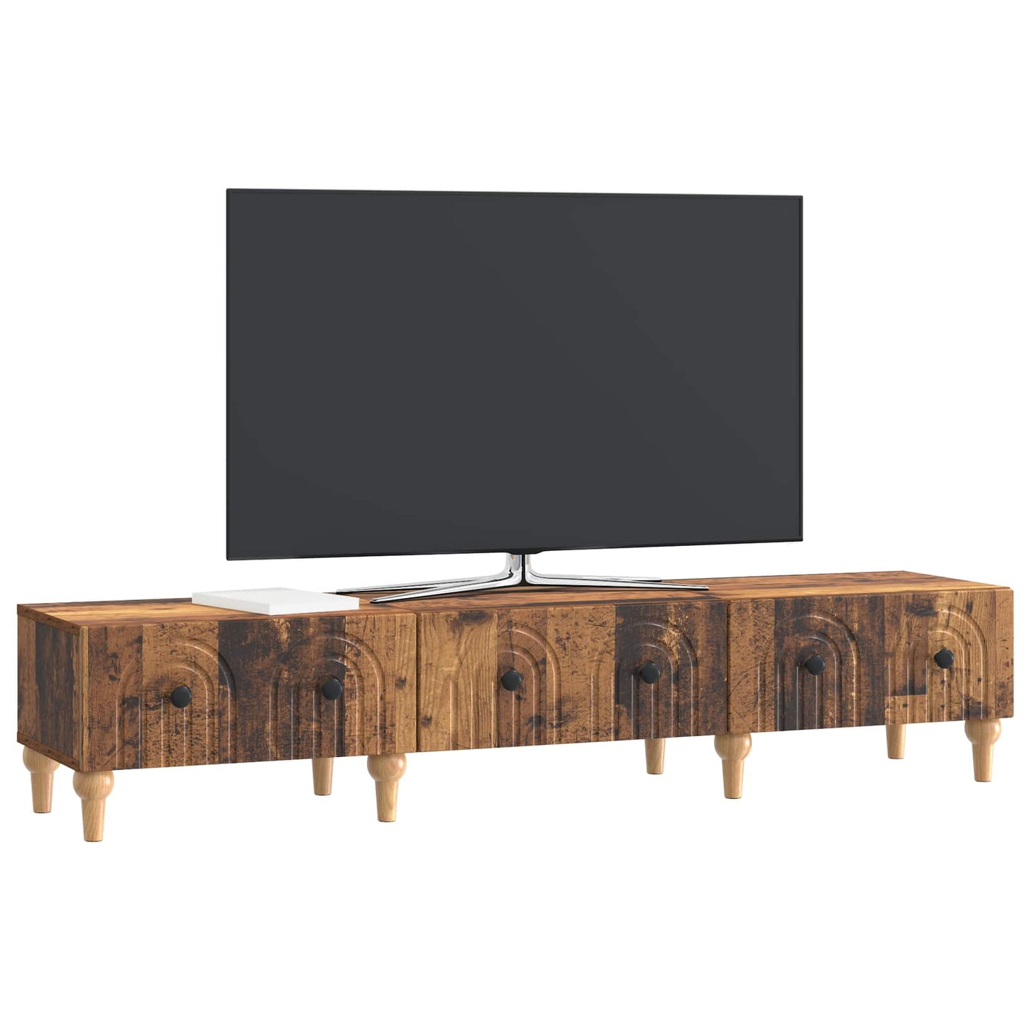 TV-skap med skuff Gammelt tre 147 x 34,5 x 30 cm Konstruert tre