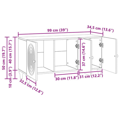 TV-skap Sonoma eik 99 x 34,5 x 50 cm Konstruert tre