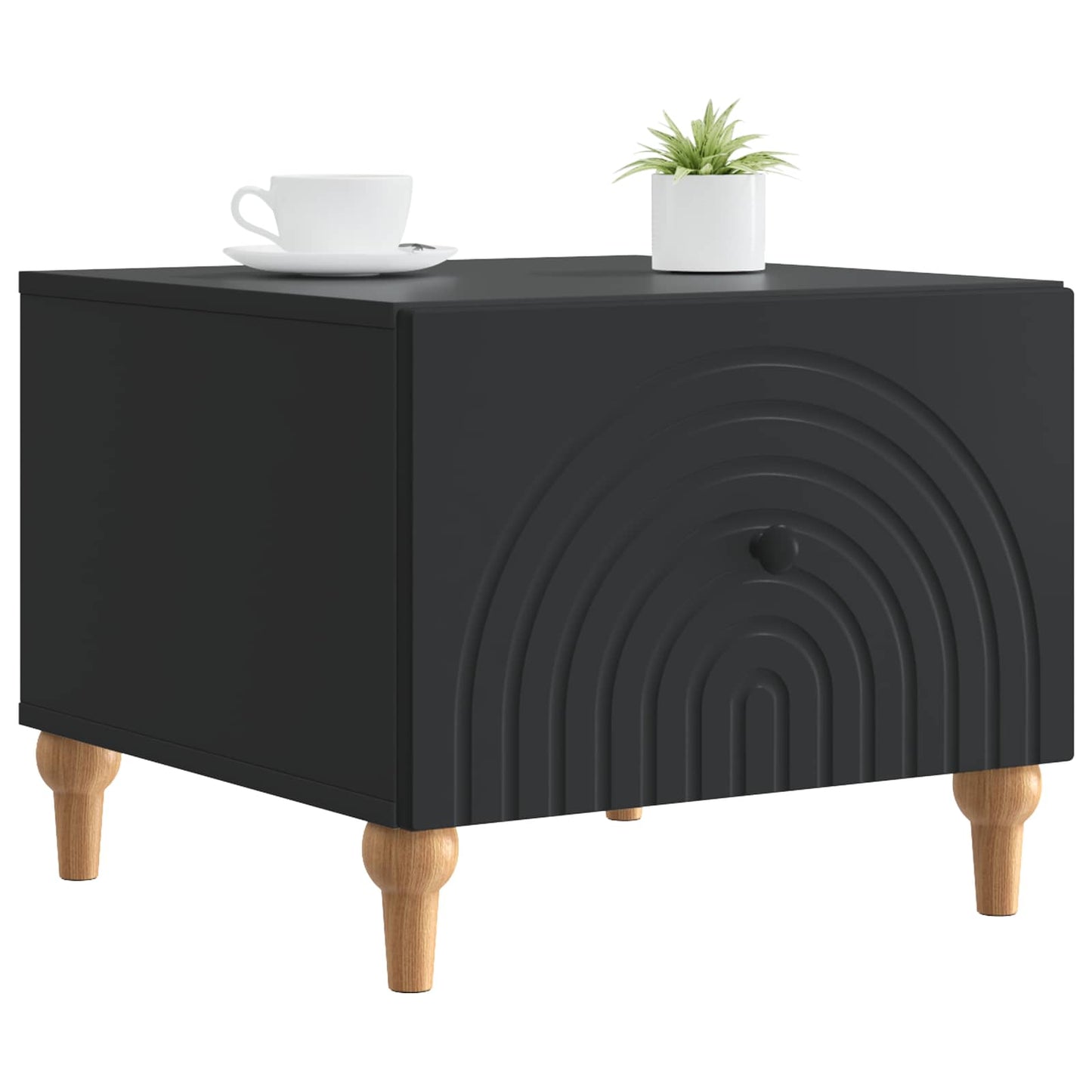 Kaffebord med skuff Svart 49 x 50 x 40 cm Konstruert tre