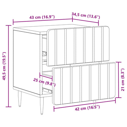 Nattbordskap Sonoma eik 43 x 34,5 x 49,5 cm Konstruert tre