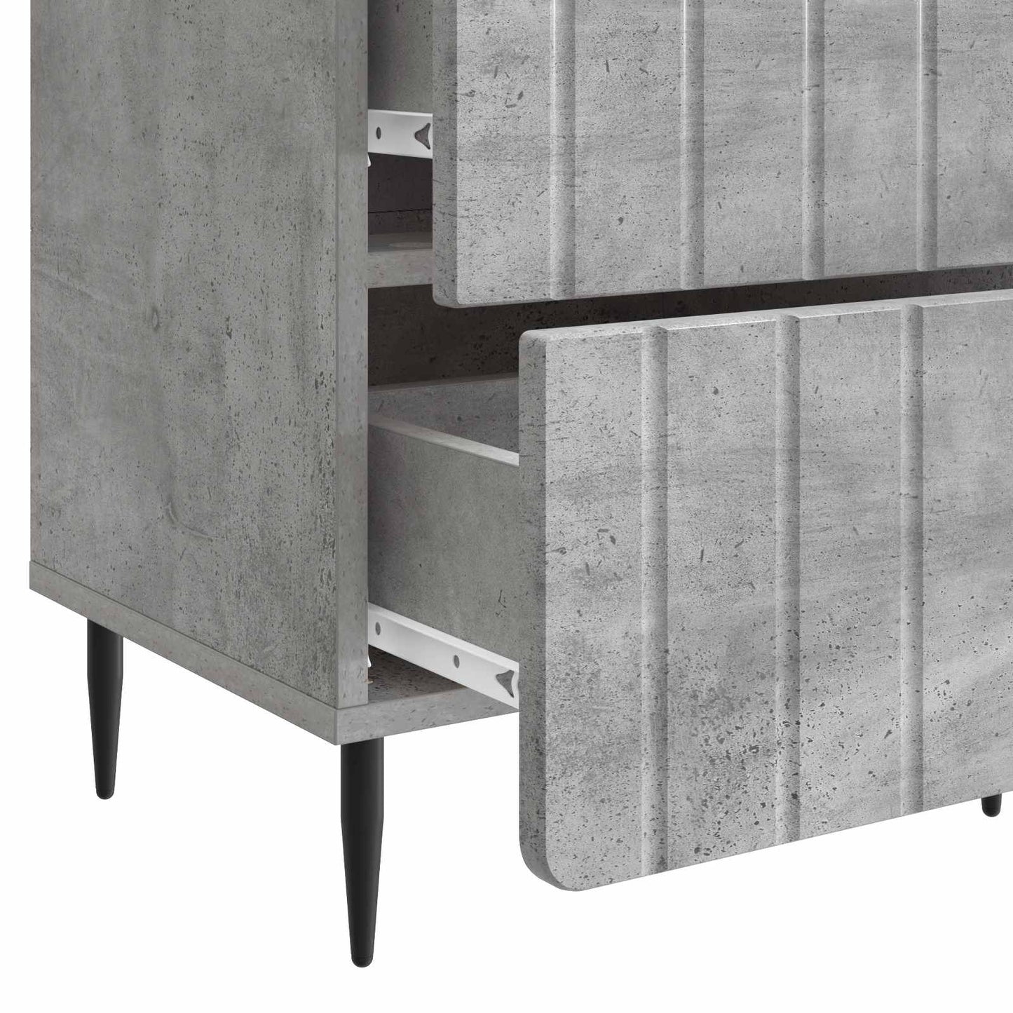 Nattbordskap 2 pcs Betonggrå 43 x 34,5 x 49,5 cm Konstruert tre