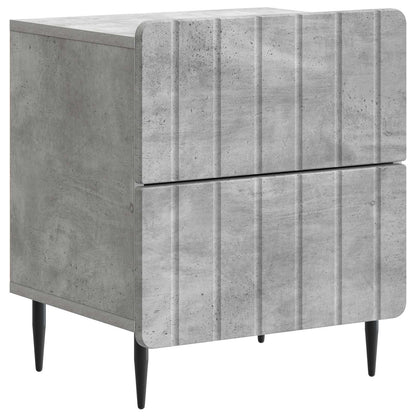 Nattbordskap 2 pcs Betonggrå 43 x 34,5 x 49,5 cm Konstruert tre