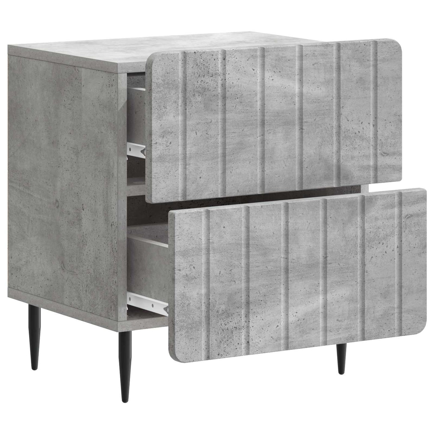 Nattbordskap 2 pcs Betonggrå 43 x 34,5 x 49,5 cm Konstruert tre