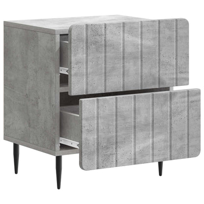 Nattbordskap 2 pcs Betonggrå 43 x 34,5 x 49,5 cm Konstruert tre