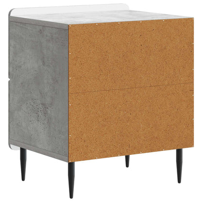 Nattbordskap 2 pcs Betonggrå 43 x 34,5 x 49,5 cm Konstruert tre