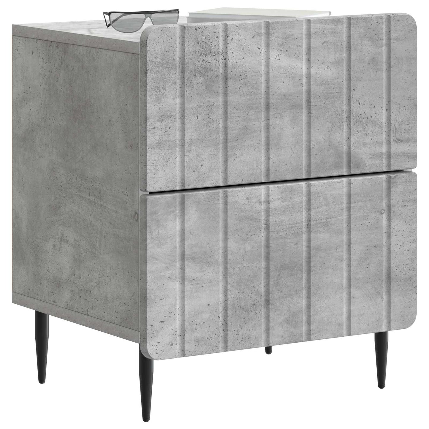Nattbordskap 2 pcs Betonggrå 43 x 34,5 x 49,5 cm Konstruert tre