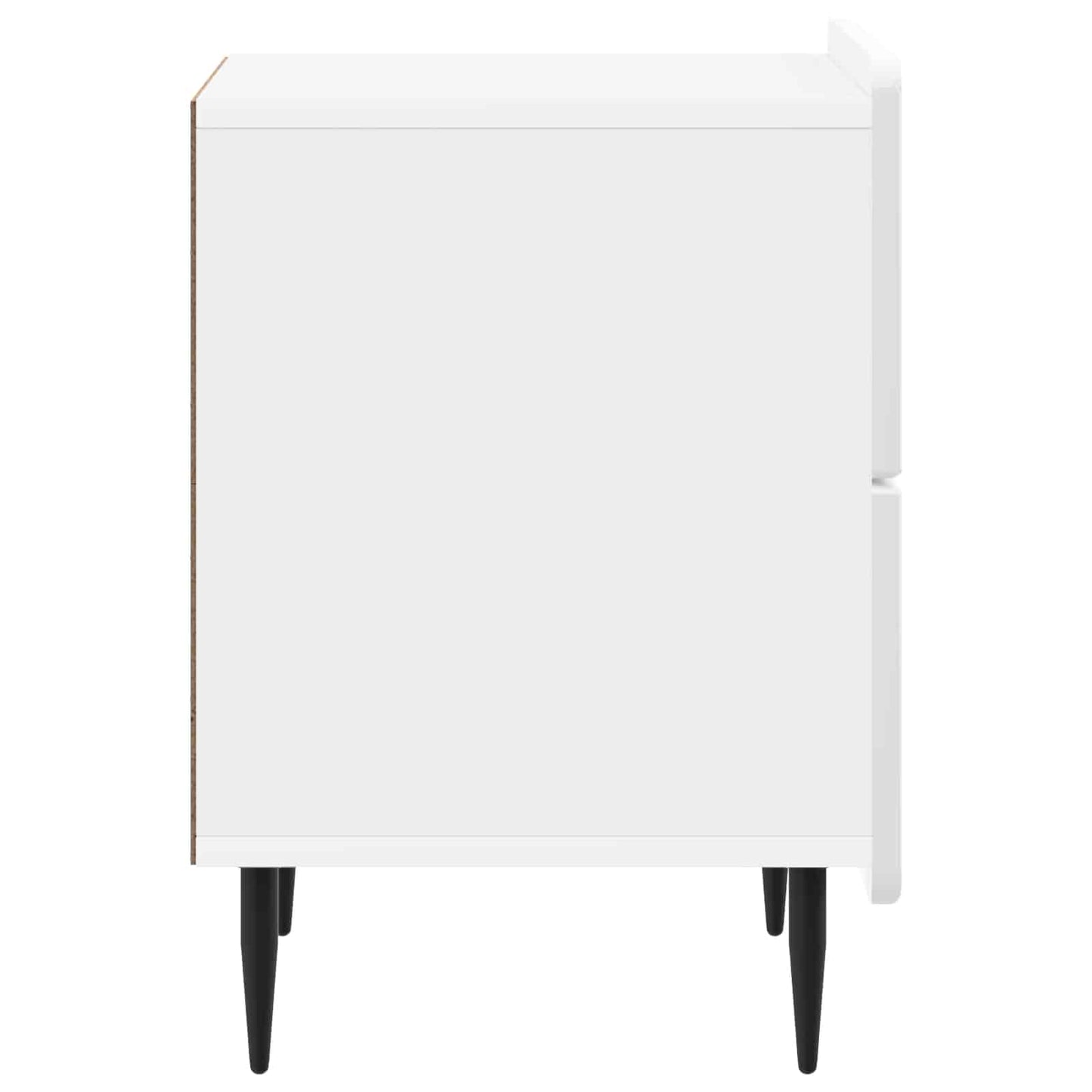 Nattbordskap med skuff 2 pcs Høgglans hvit 43 x 34,5 x 49,5 cm