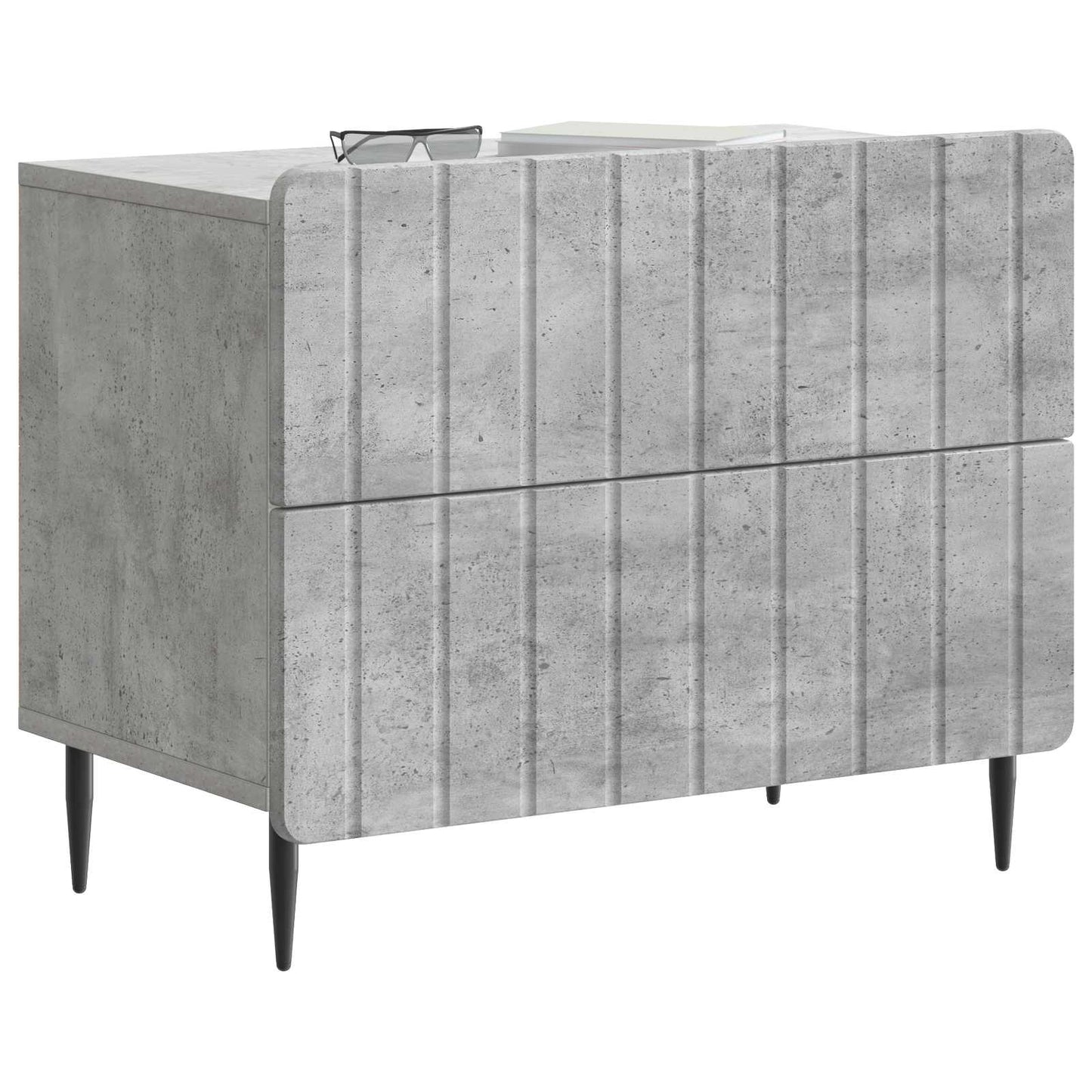 Nattbordskap Betonggrå 62 x 34,5 x 49,5 cm Konstruert tre