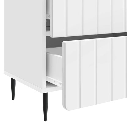 Nattbordskap Høgglans hvit 62 x 34,5 x 49,5 cm Konstruert tre