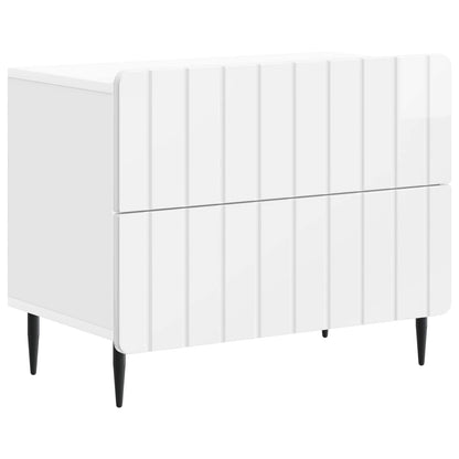 Nattbordskap Høgglans hvit 62 x 34,5 x 49,5 cm Konstruert tre