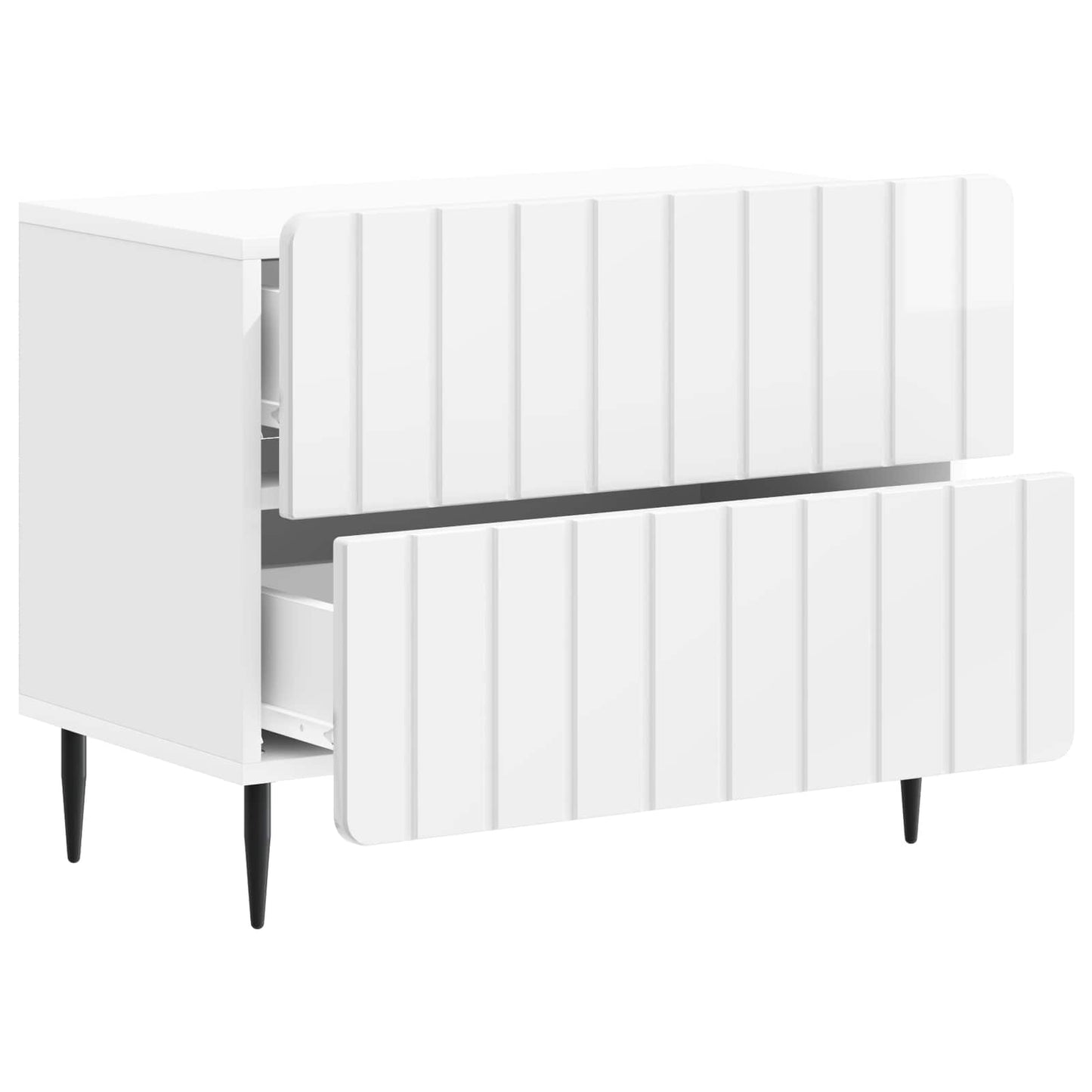 Nattbordskap Høgglans hvit 62 x 34,5 x 49,5 cm Konstruert tre