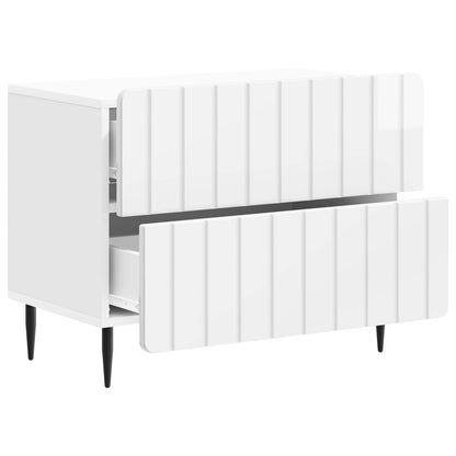 Nattbordskap Høgglans hvit 62 x 34,5 x 49,5 cm Konstruert tre