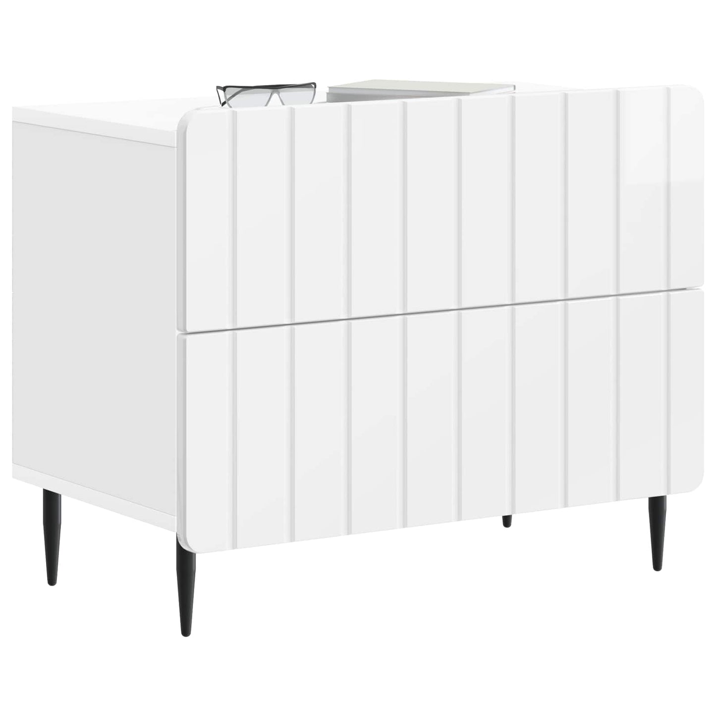 Nattbordskap Høgglans hvit 62 x 34,5 x 49,5 cm Konstruert tre