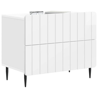 Nattbordskap Høgglans hvit 62 x 34,5 x 49,5 cm Konstruert tre