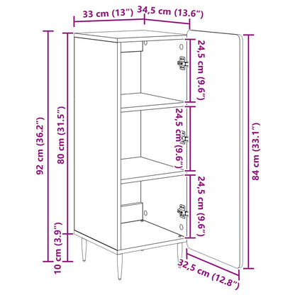 Serviesskap Sonoma eik 34,5 x 33 x 92 cm Konstruert tre