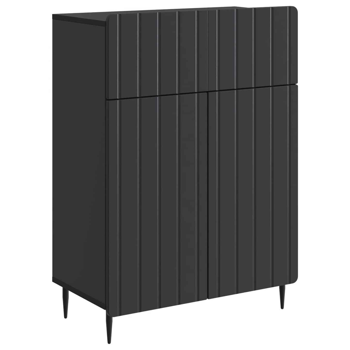Serviesskap med skuff Svart 66 x 34,5 x 92 cm Konstruert tre