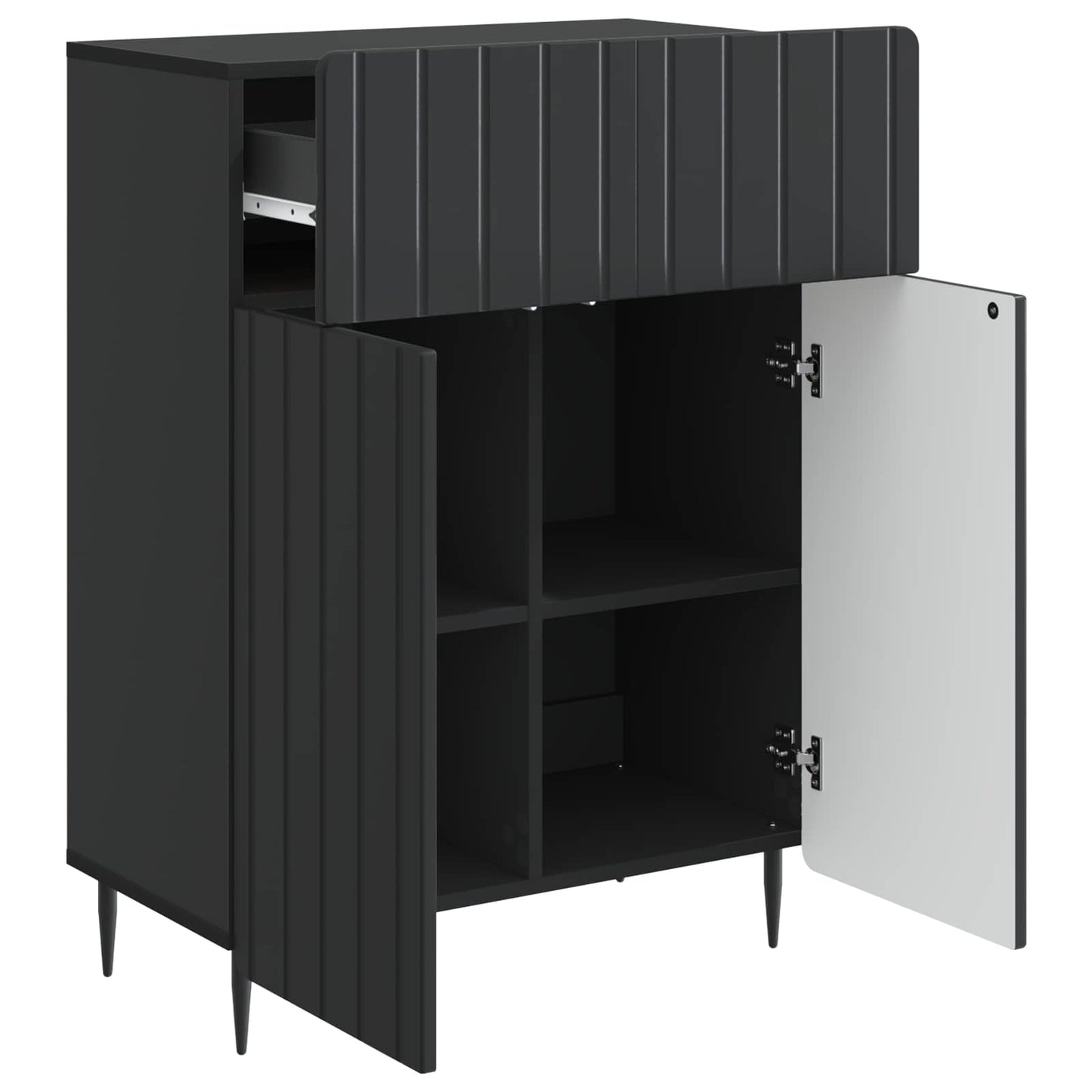 Serviesskap med skuff Svart 66 x 34,5 x 92 cm Konstruert tre