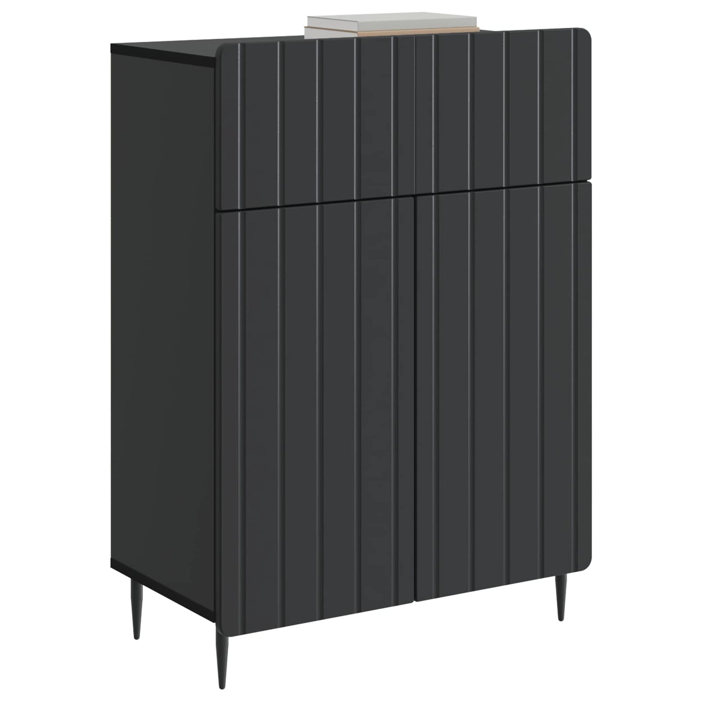 Serviesskap med skuff Svart 66 x 34,5 x 92 cm Konstruert tre
