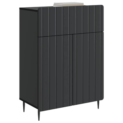 Serviesskap med skuff Svart 66 x 34,5 x 92 cm Konstruert tre