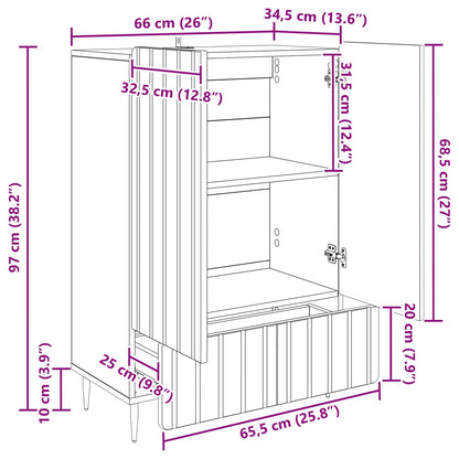 Serviesskap Artisan eik 66 x 34,5 x 97 cm Konstruert tre